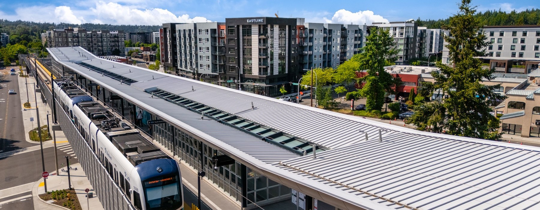 a rail station near apartments